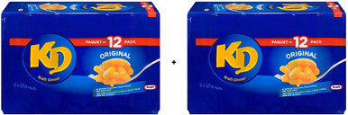 KD Kraft Dinner, Original Macaroni & Cheese 225g/7.9 oz, Pack of 12 (2 Pack) {Imported from Canada}