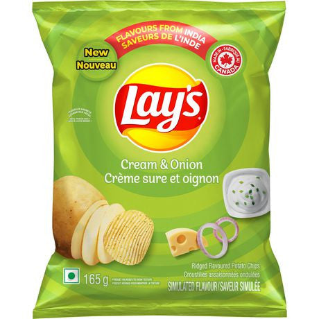 Lay's Cream & Onion Potato Chips, 165g/5.8 oz., Bag {Imported from Canada}