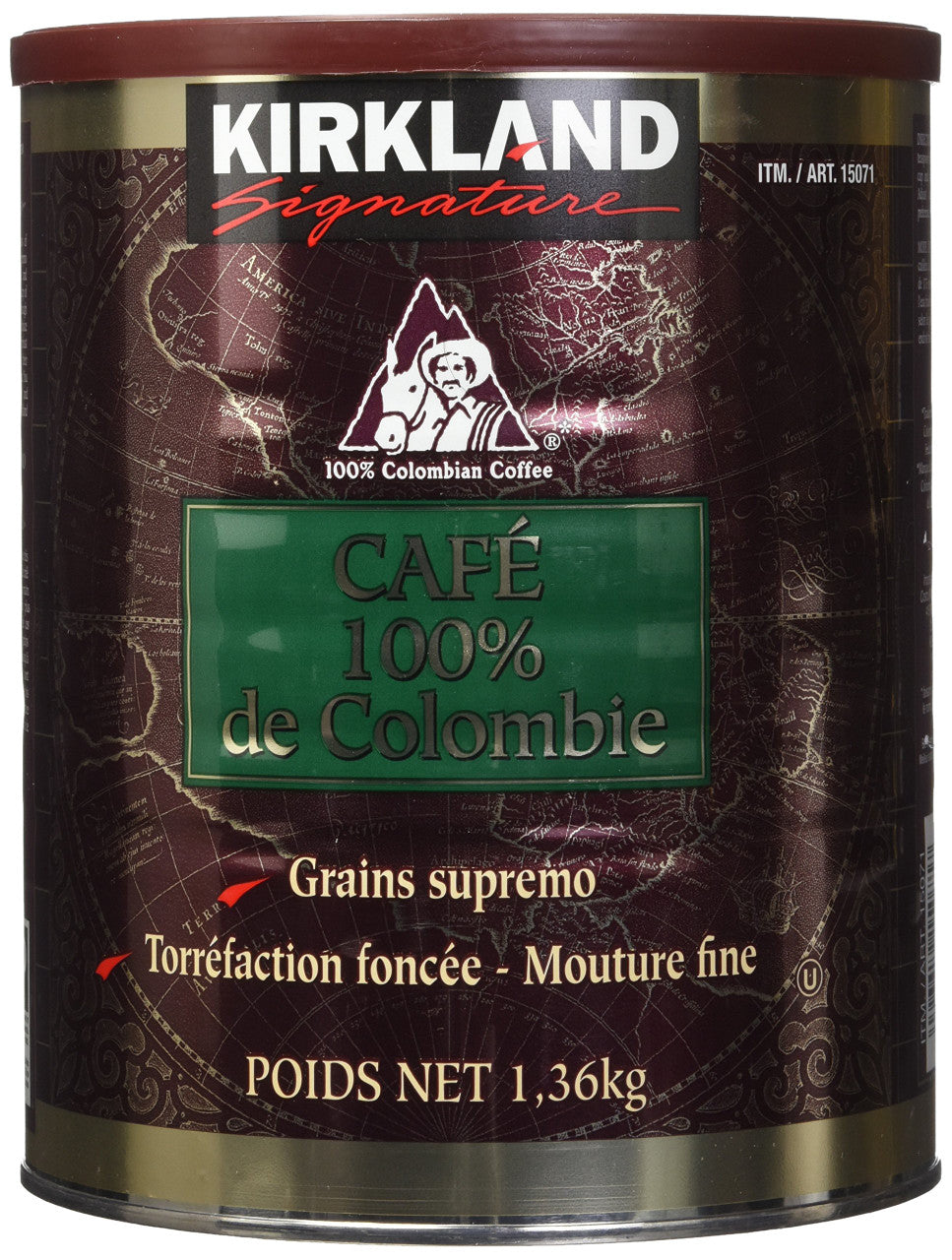 Kirkland Signature Supremo Bean Ground Coffee, 1.36kg/3lbs. {Canadian}