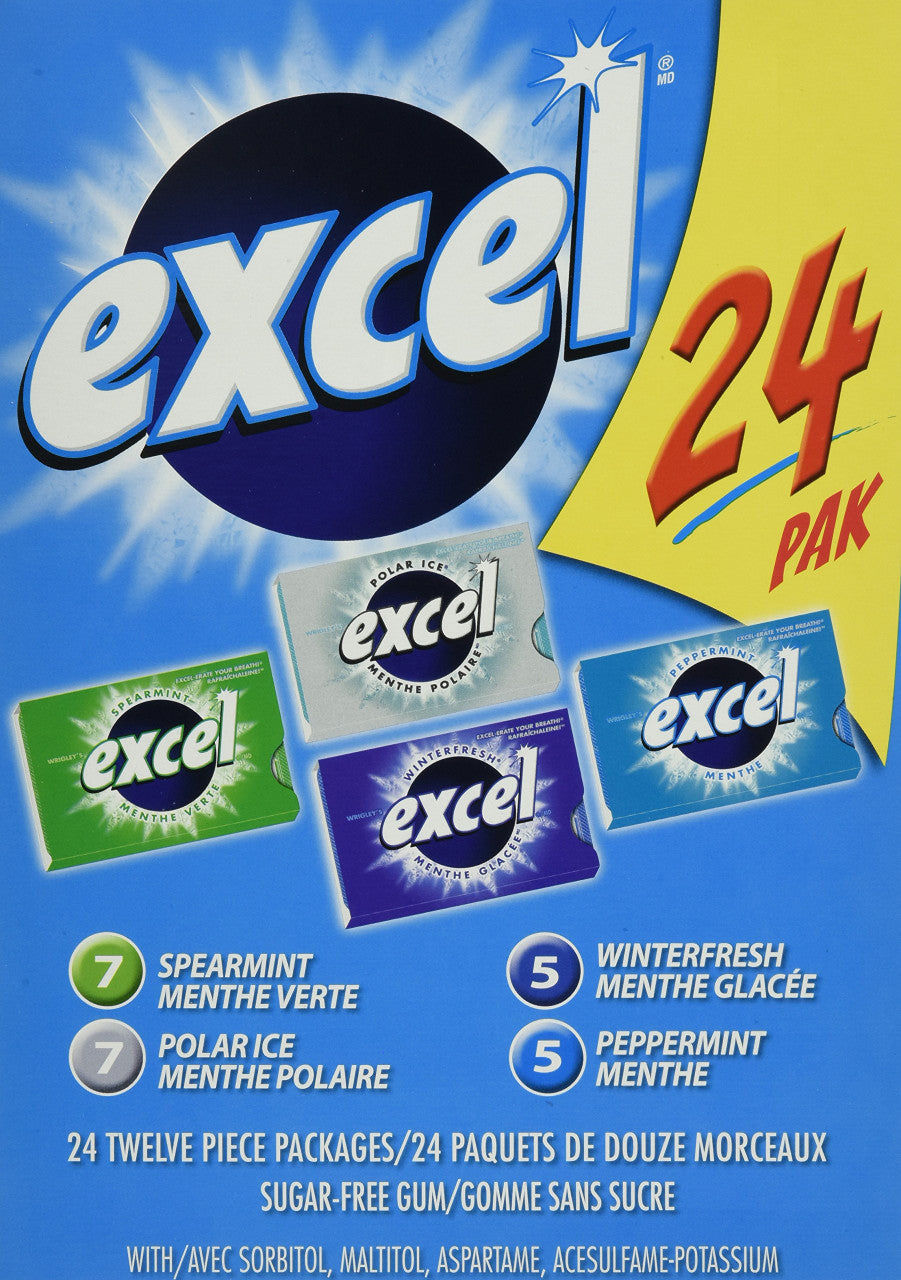 Excel Variety Pack 288-Pieces of Gum {Imported from Canada}