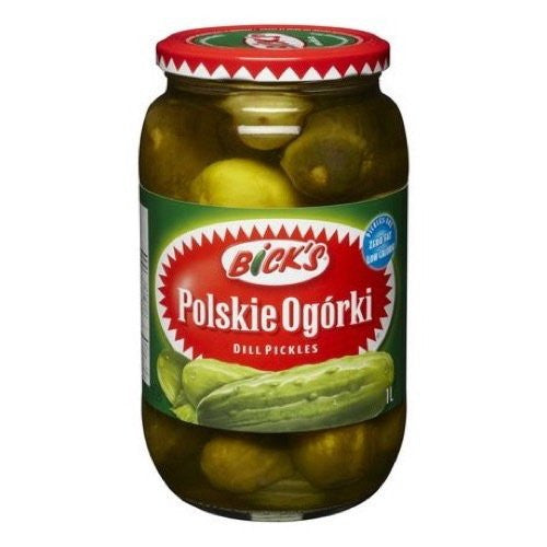 Bicks Polskie Ogorki Dill Pickles, (1L), 33.81 fl.oz., Jar, {Imported from Canada}