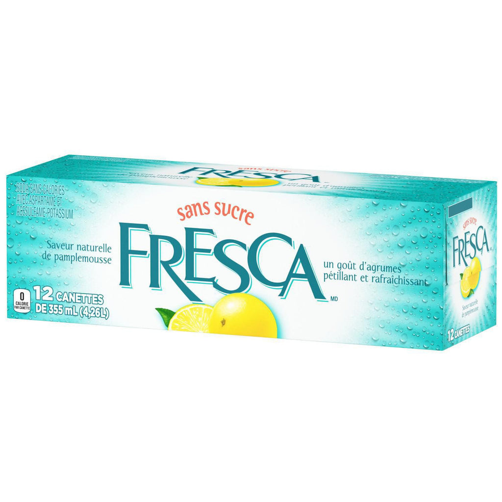 Fresca Soft Drink Soda 355mL/12 oz. Cans, 12pk {Imported from Canada}