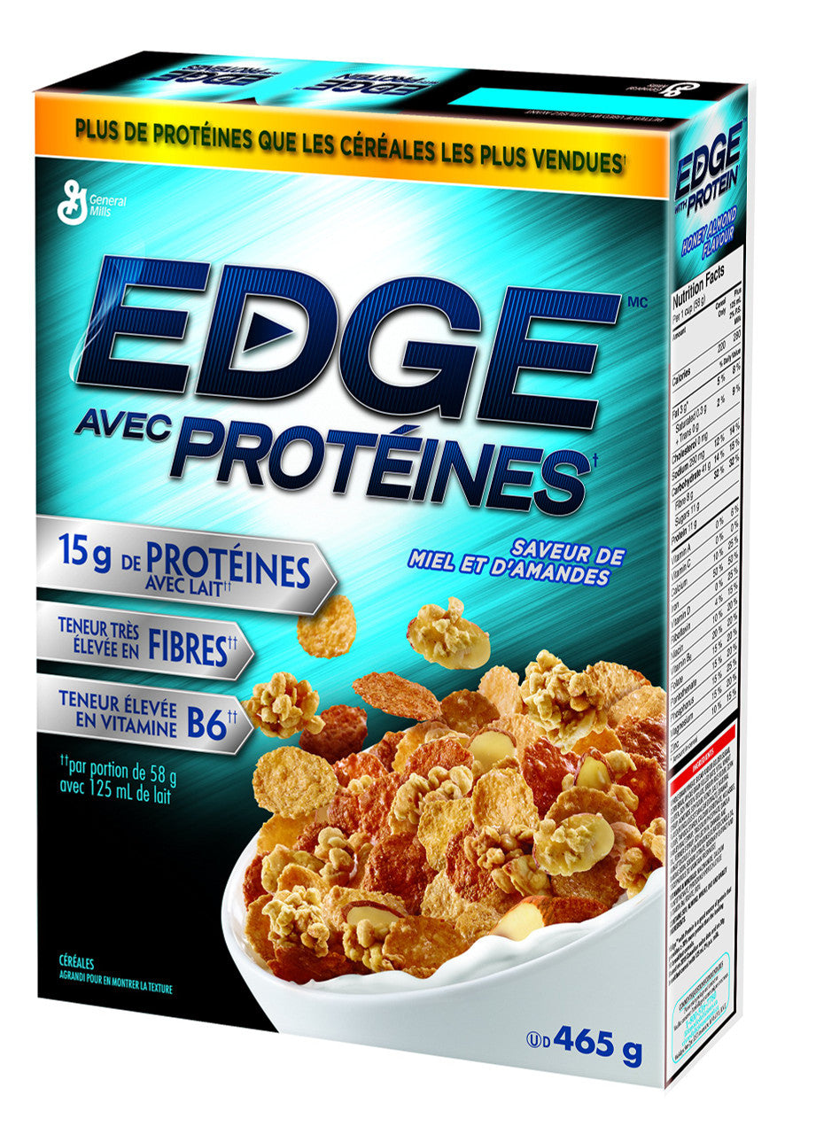 General Mills Edge Protein Honey Almond Cereal, 465g/16.4oz (Imported from Canada)