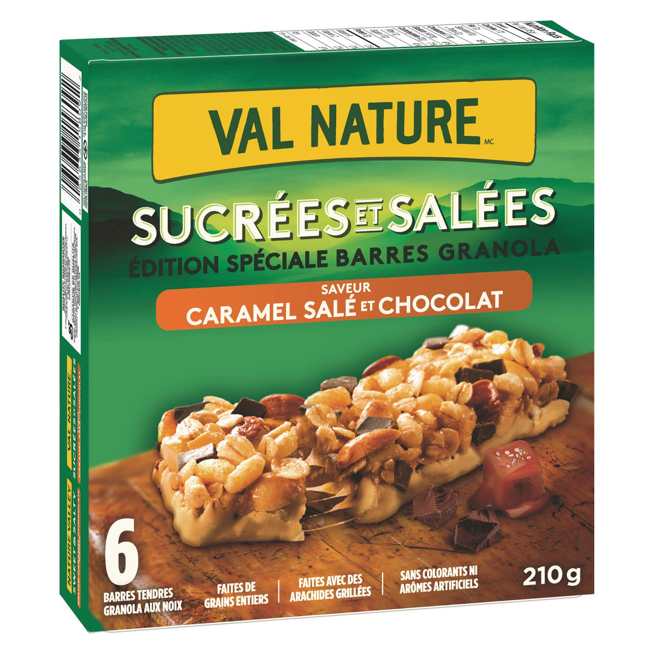 Nature Valley Sweet & Salty Salted Caramel Chocolate Flavoured Granola Bars, Special Edition, 6 Count, 210g/7.4 oz., {Imported from Canada}
