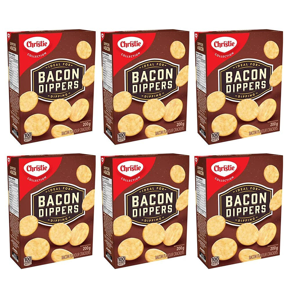 Christie Bacon Dippers Crackers, 200g/7.05 Ounces, 6 Count, {Imported from Canada}