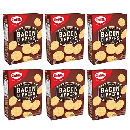Christie Bacon Dippers Crackers, 200g/7.05 Ounces, 6 Count, {Imported from Canada}