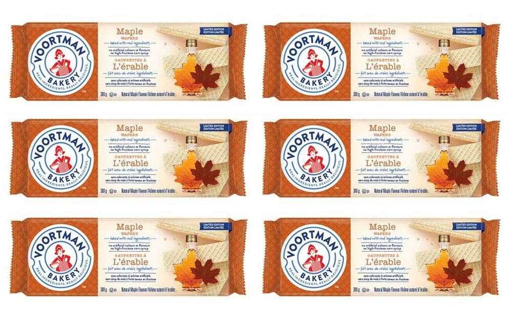 Voortman Maple Wafer Cookies, 300g/10.6 oz., 6-Pack {Imported from Canada}