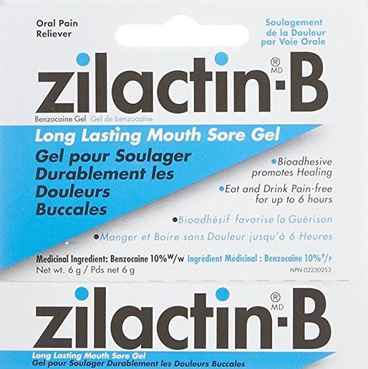 Zilactin-B Lasting Mouth Sore Gel 6g {Imported from Canada}