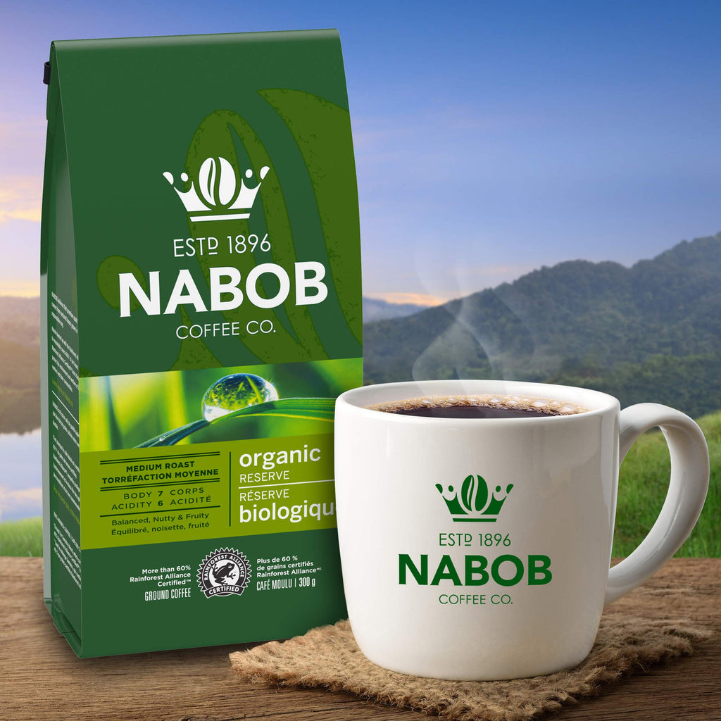 NABOB Organic Reserve Ground Coffee, 300g {Imported from Canada}