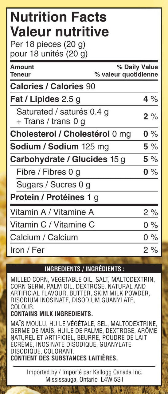 Kellogg's Special K Popcorn Chips, Butter Flavour, 127g/4.5 oz. {Imported from Canada}