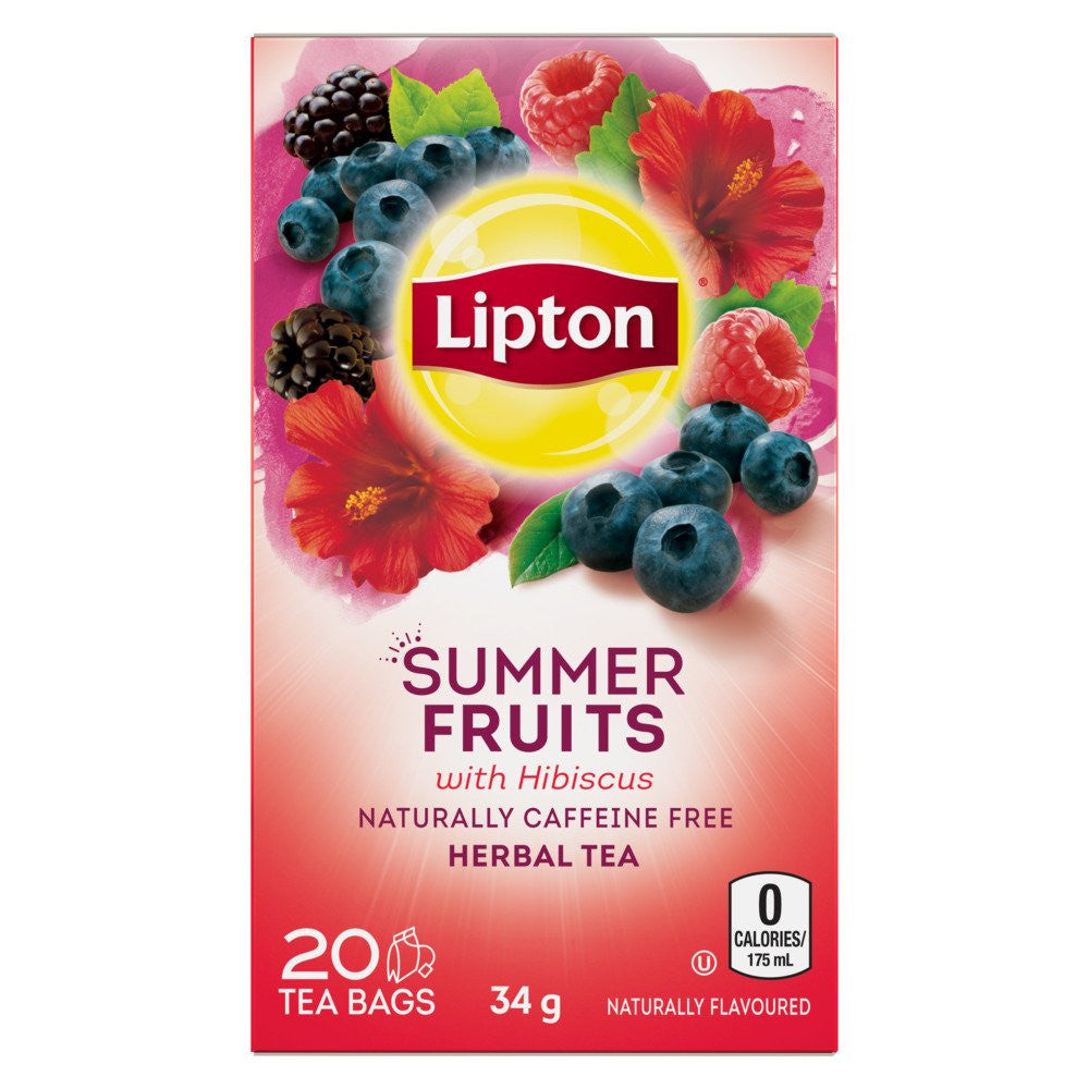 Lipton Summer Fruits Herbal Tea Bags 20 ct {Imported from Canada}