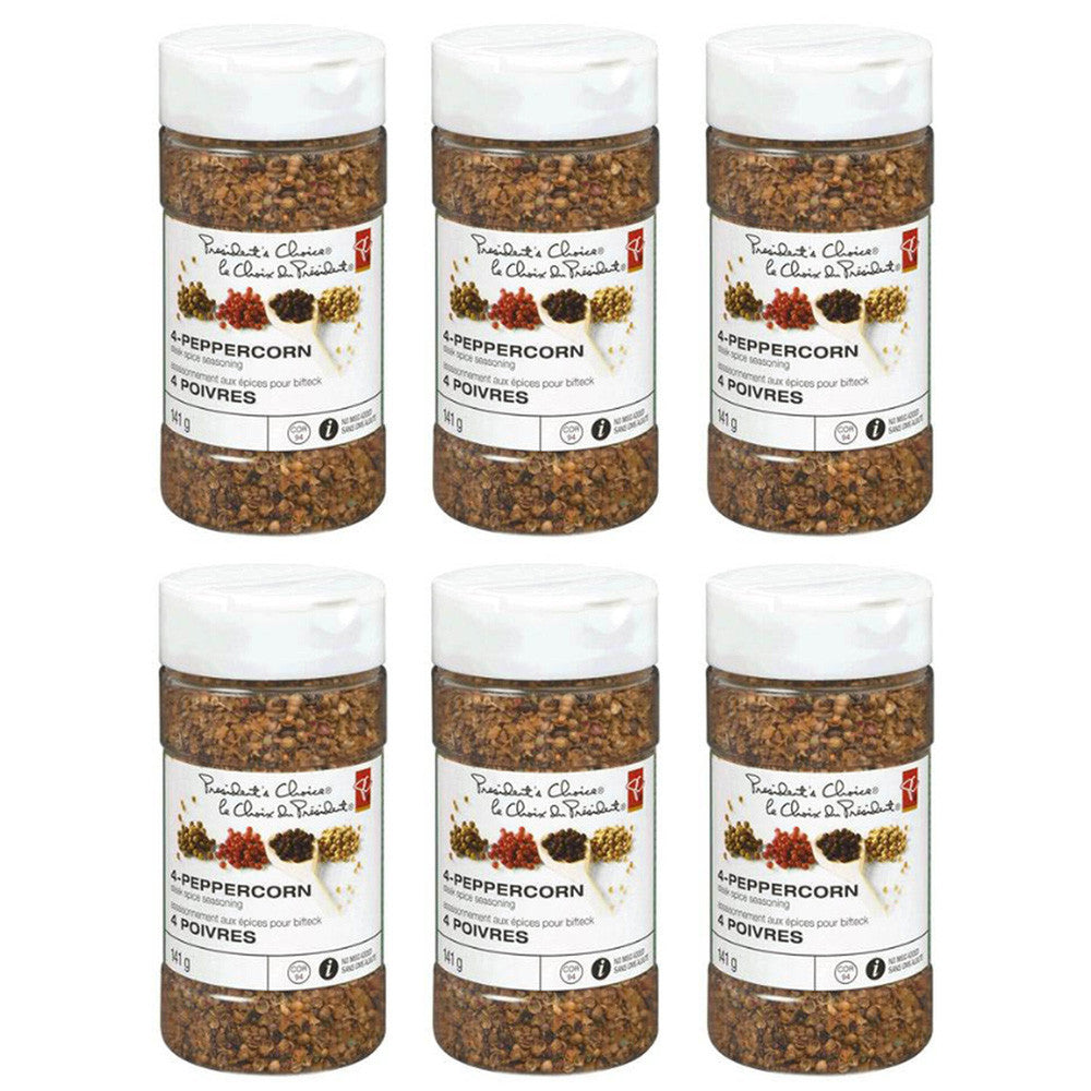 President's Choice 4-Peppercorn Steak Spice Seasoning, 141g/5oz., (6 Pack) {Imported from Canada}