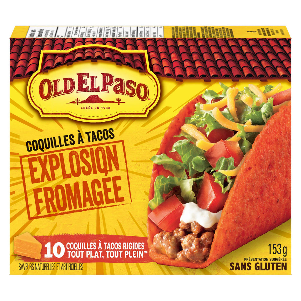 Old El Paso Gluten Free Cheesy Blasted Taco Shells 153g/5.4oz {Imported from Canada}