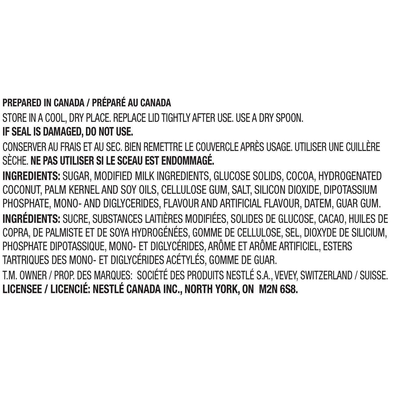 CARNATION Nestle Rich and Creamy Hot Chocolate, 1.7kg/3.7lbs, Canister, {Imported from Canada}