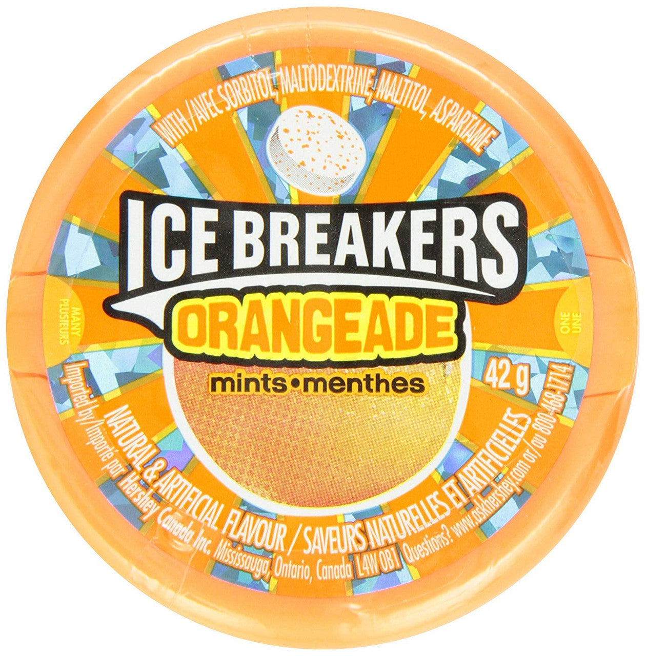 IceBreakers Orangeade Mints (2-Pack) 1.5-Ounce Pucks, {Imported from Canada}