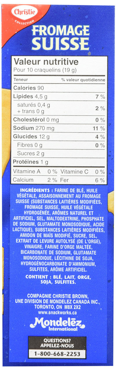 Christie Swiss Cheese Crackers, 200g/7.1oz., 6ct, {Imported from Canada}