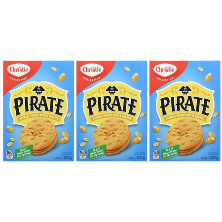 Christie Pirate Oatmeal Peanut Butter Cookies, 300g/10.6oz, 3-Pack {Imported from Canada}