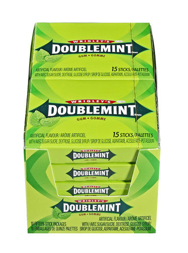 Wrigley's Doublemint Gum, 10ct/15 Sticks per pack, {Imported from Canada}