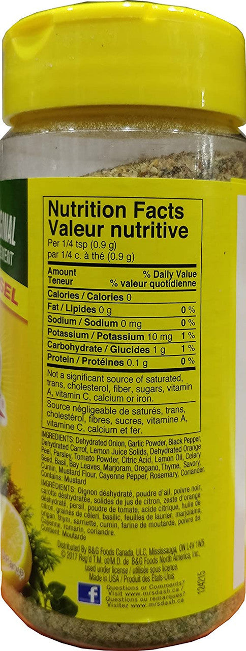 Dash Salt-Free Original Blend Seasoning, 192g/6.7 oz., Bottle {Imported from Canada}