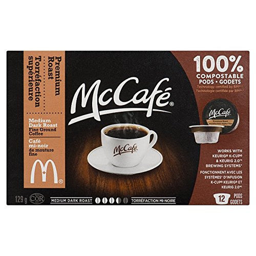 McCafe Premium Roast Coffee Keurig Pods, 129g, 12pk {Imported from Canada}