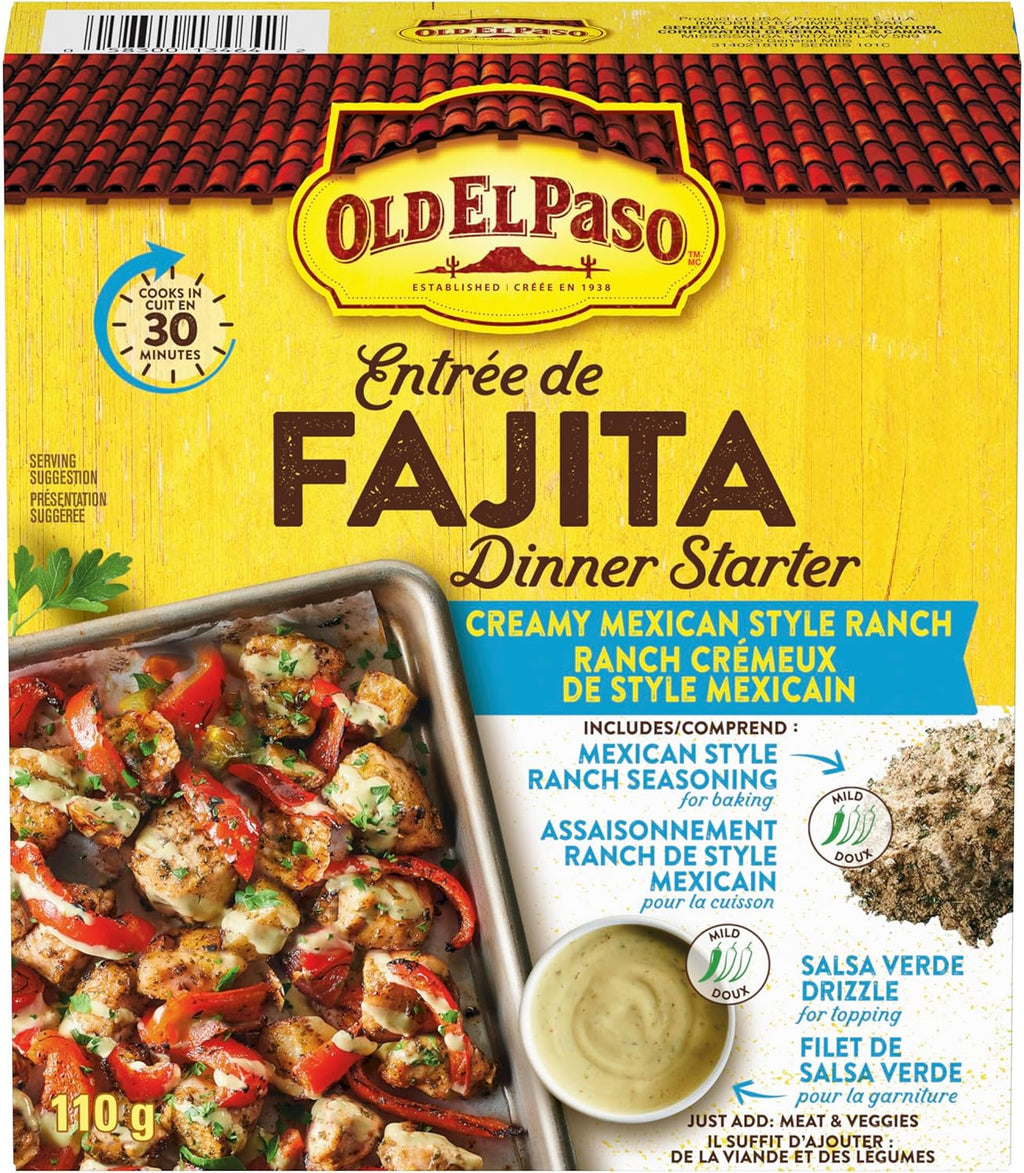 Old El Paso Fajita Dinner Starter, Creamy Mexican Style Ranch, 110g/3.8 oz. Box {Imported from Canada}