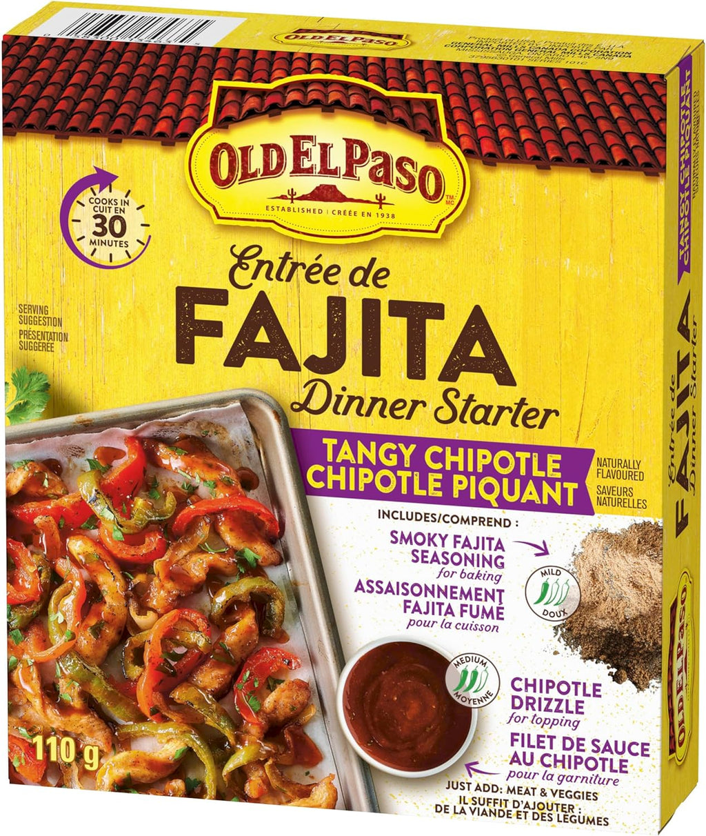 Old El Paso Fajita Dinner Starter, Tangy Chipotle, 110g/3.8 oz. Box {Imported from Canada}