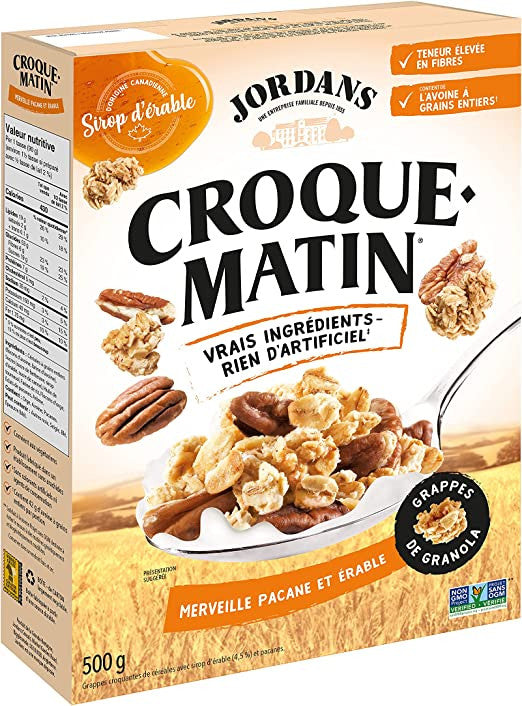 Jordans Morning Crisp Cereal, Marvellous Maple Pecan, 500g/17.5 oz. Box(Imported from Canada)