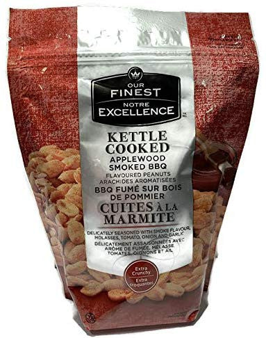 Our Finest Kettle Cooked APPLEWOOD Smoke BBQ Flavoured Peanuts 450g/15.9 oz., {Imported from Canada}