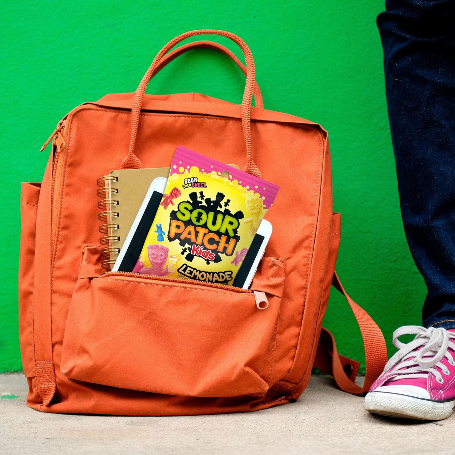 Maynards Sour Patch Kids Candy, Lemonade, 150g/5.3 oz., one bag in a purse.