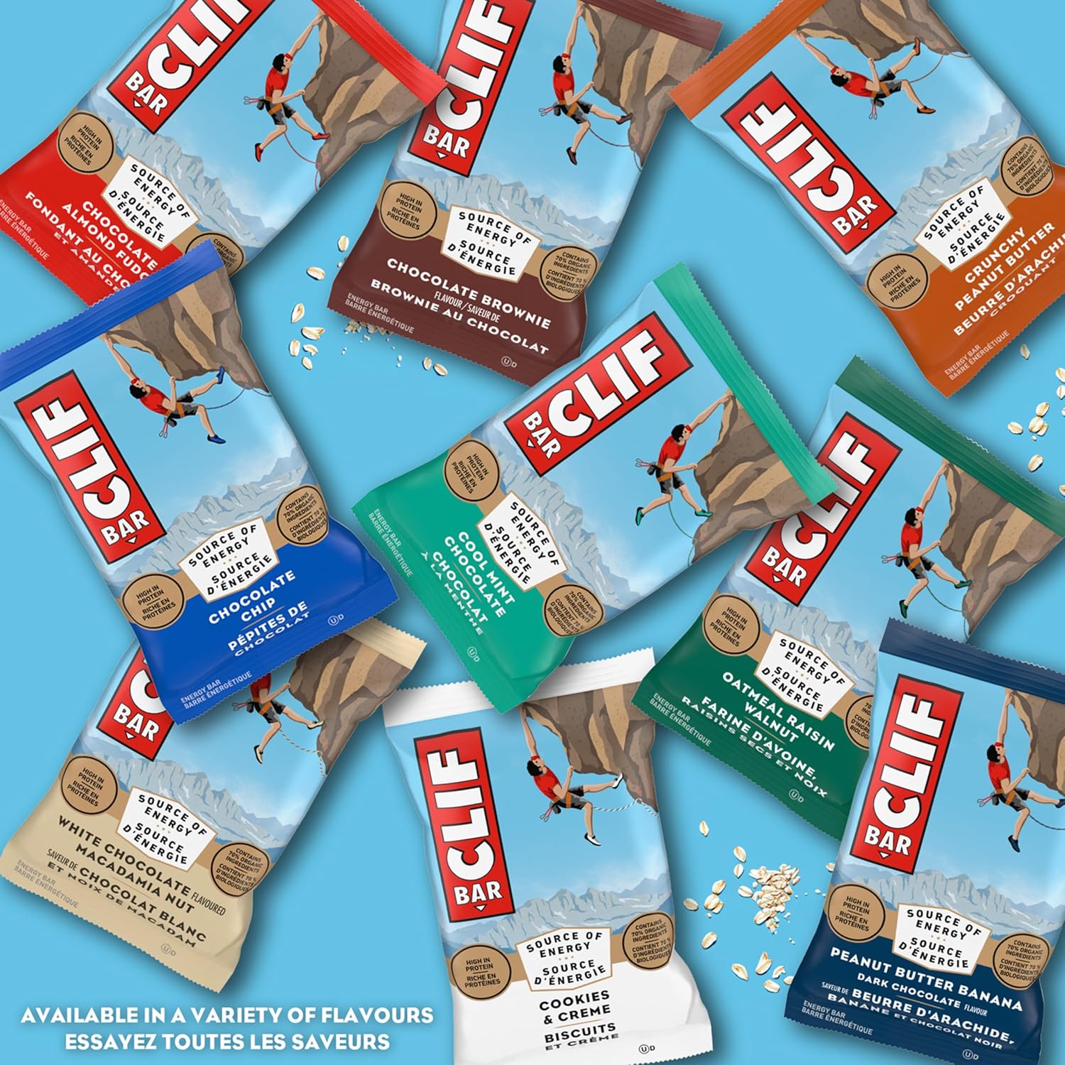 Clif Nutritional Supplement Energy Bars, Chocolate Almond Fudge Flavor, 10 Bars x 68g