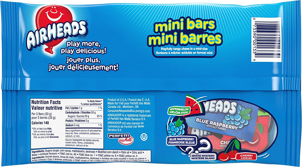 Airheads Candy, Assorted, Mini Bars - 12 oz