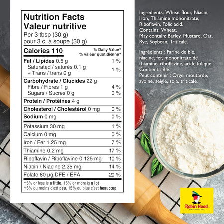 Robin Hood 00 Pizza Flour Nutrition Information 