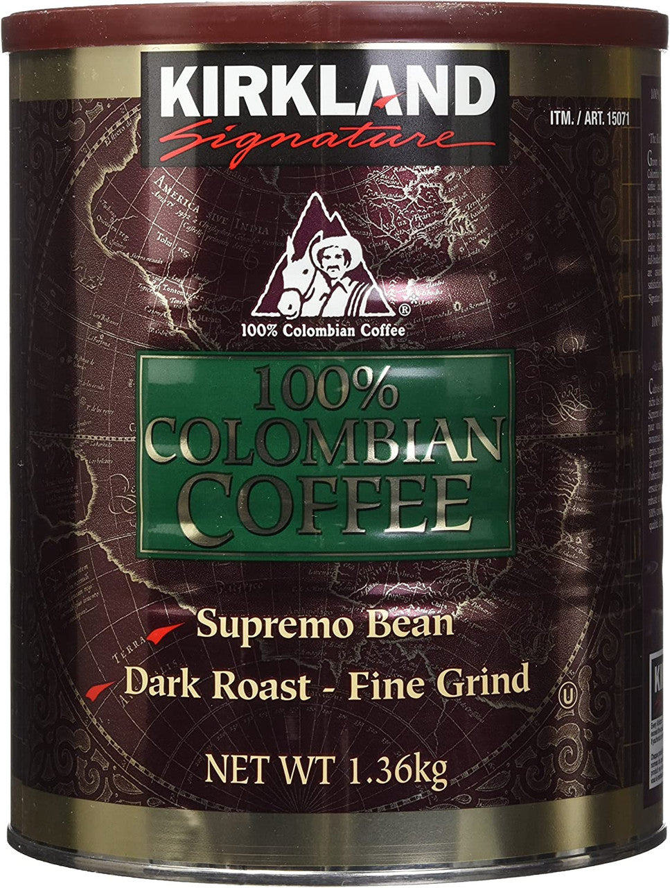 Kirkland 100 Colombian Supremo Dark RoastFine Grind Coffee 3lb. Can