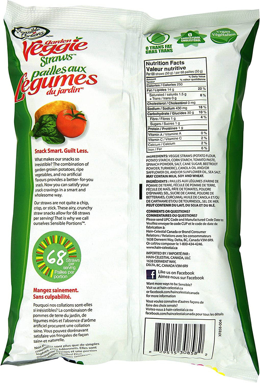 Sensible Portions Veggie Straws, Original, 142g/5 oz. {Imported from Canada}