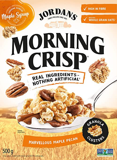 Jordans Morning Crisp Cereal, Marvellous Maple Pecan, 500g/17.5 oz. Box(Imported from Canada)