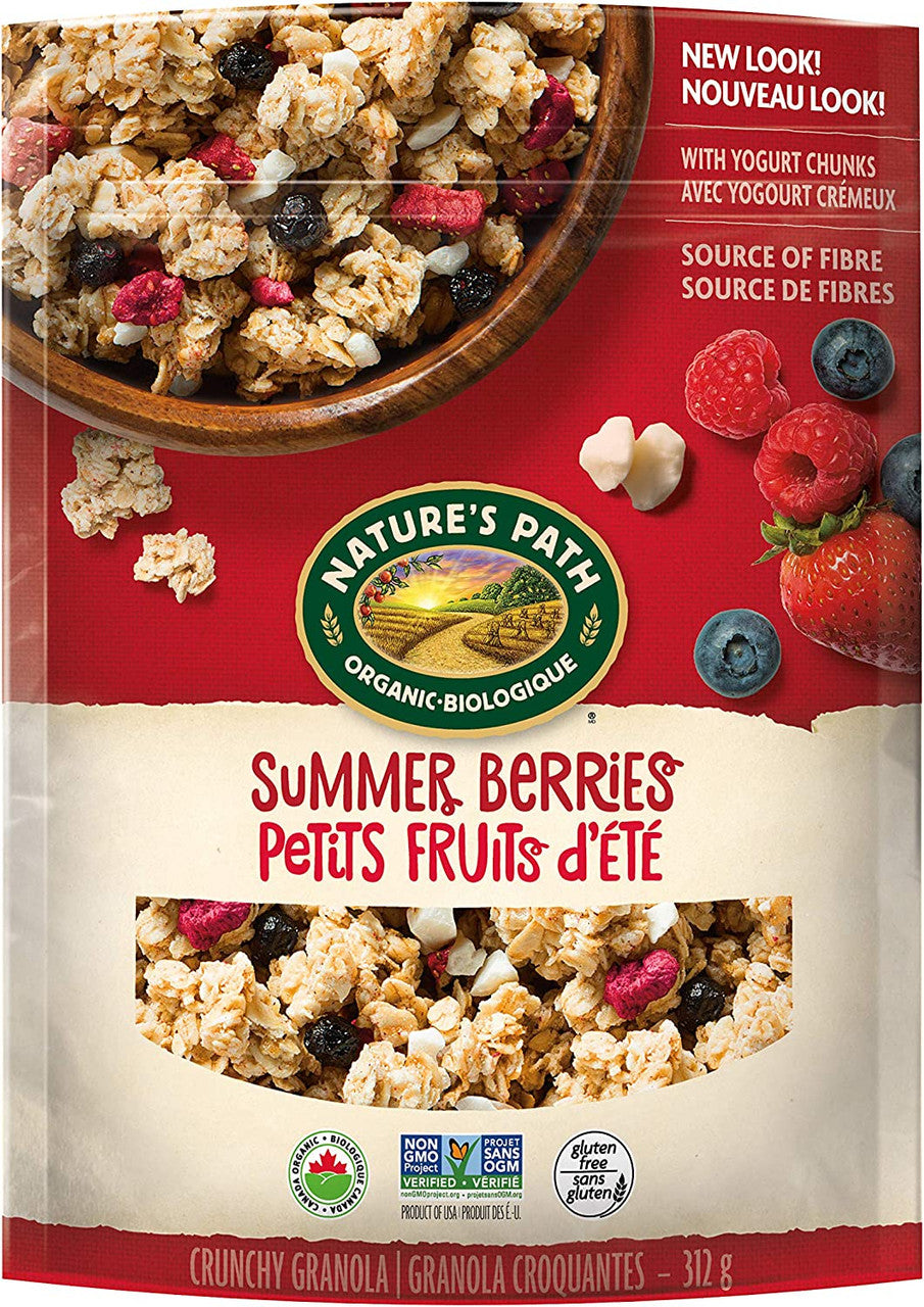 Nature's Path Organic Summer Berries with Yogurt Chunks Granola, 312g/10.9 oz. Bag {Imported from Canada}