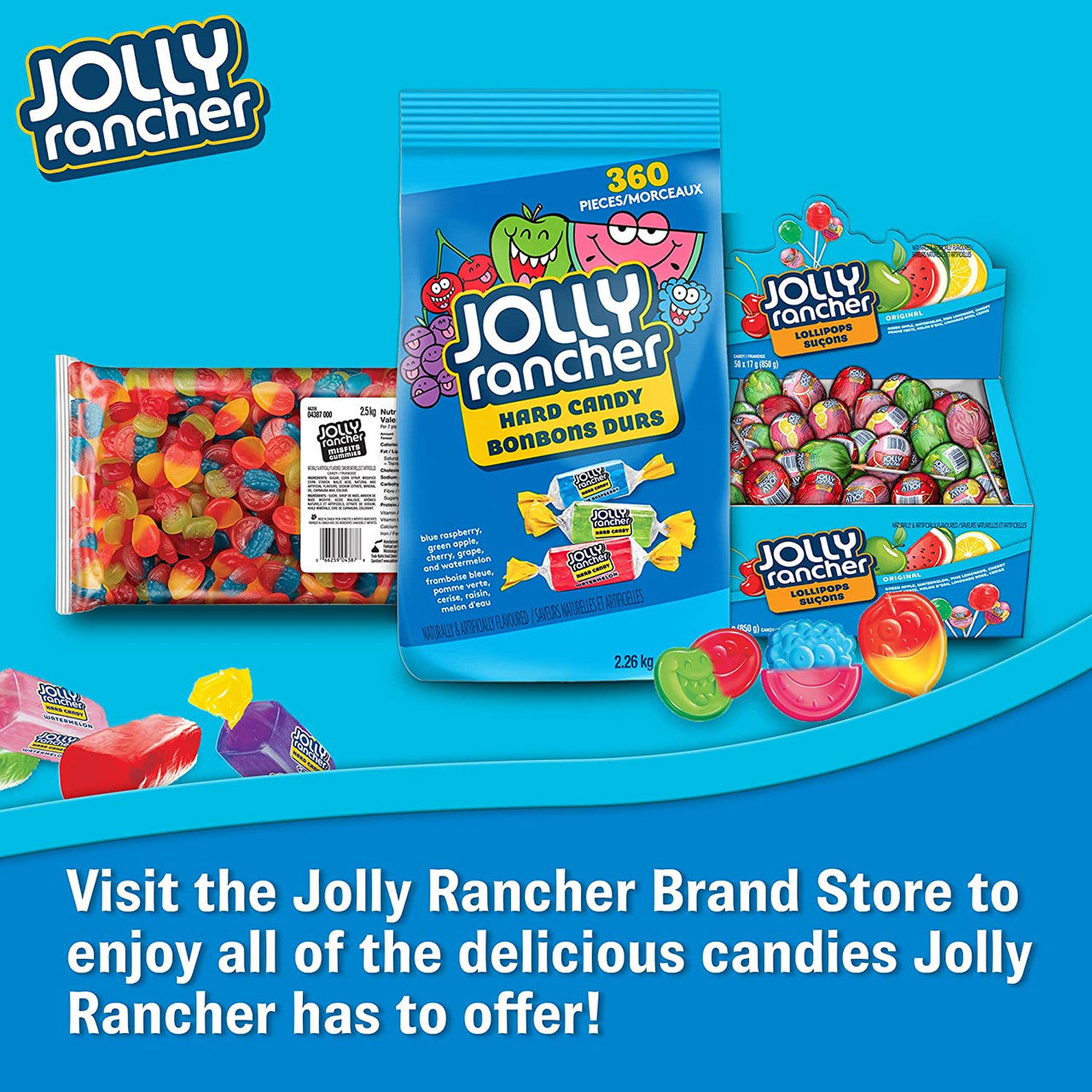 Jolly Rancher Misfits Mer-Bears Gummies Candy, 182g/6.4 oz., {Imported from Canada}