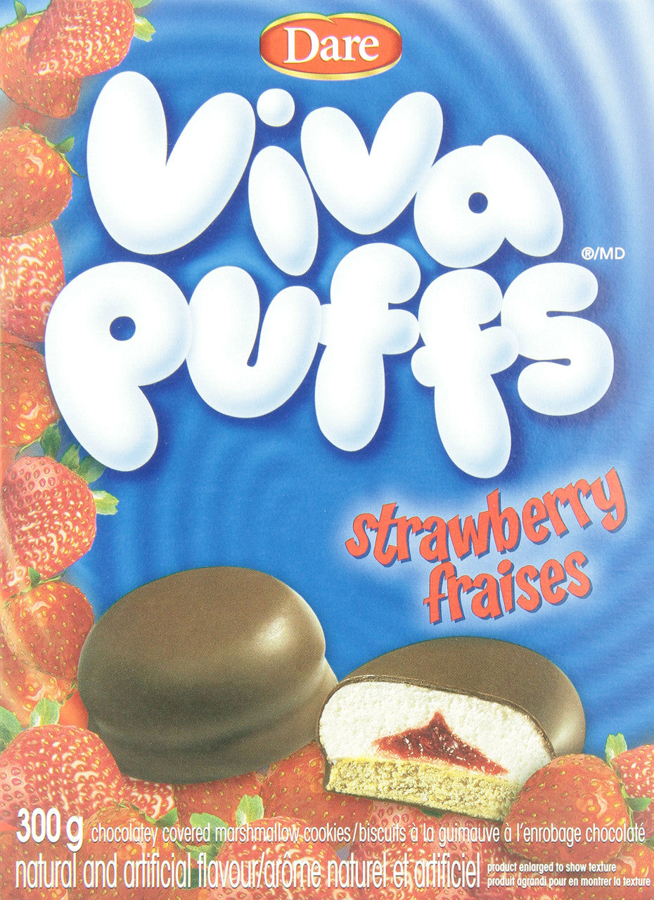 Viva Puffs Strawberry (12ct), 300g/10.6oz per box (Imported from Canada)