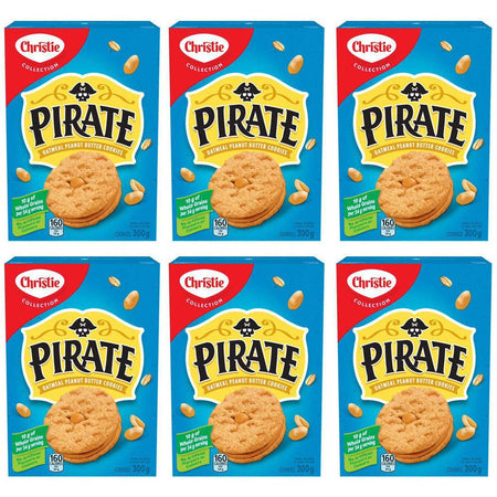 Christie Pirate Oatmeal Peanut Butter Cookies 300g/10.6oz, 6-Pack {Imported from Canada}
