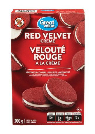 Great Value Red Velvet Sandwich Cookies, 300g/10.6oz., {Imported from Canada}