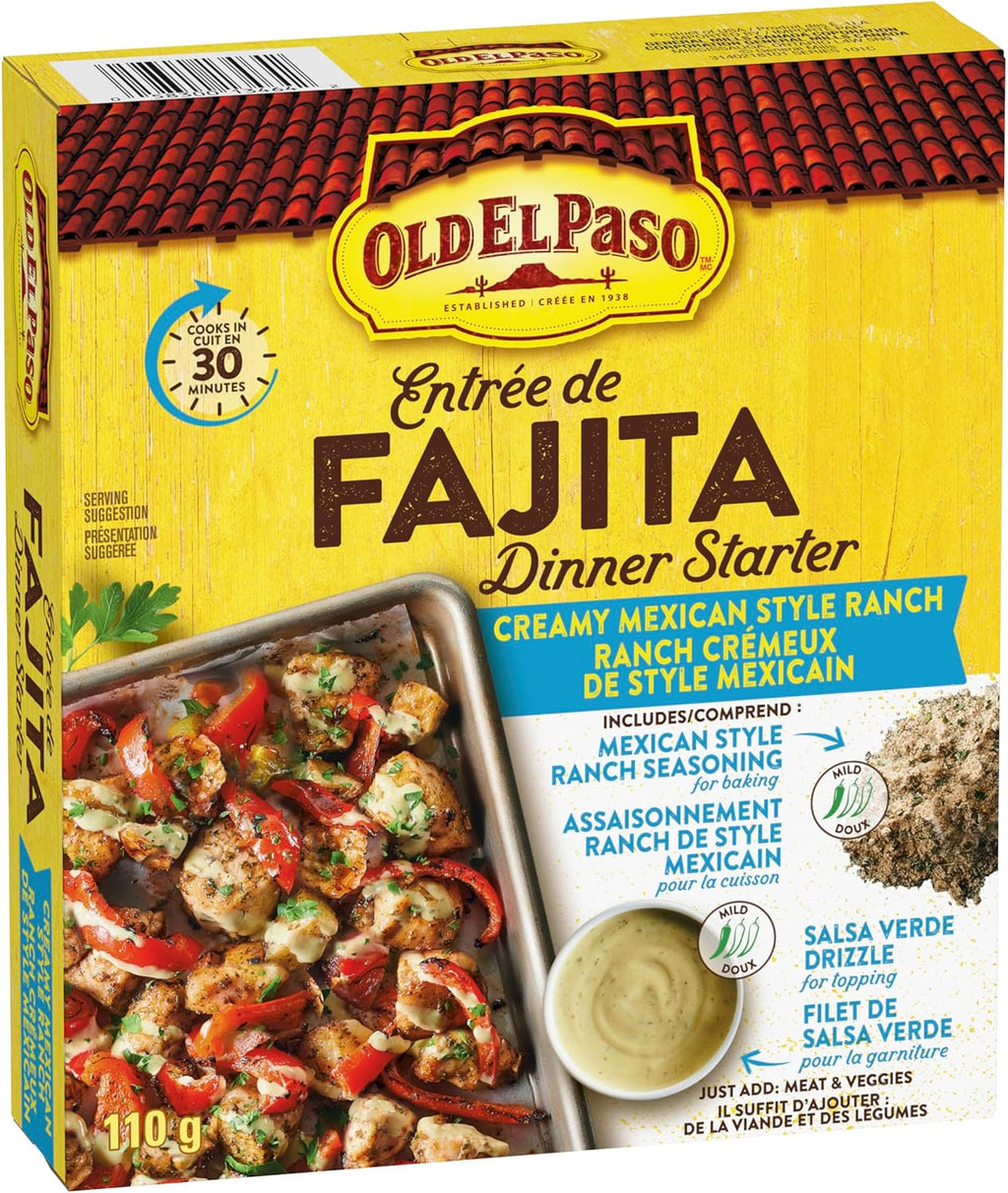 Old El Paso Fajita Dinner Starter, Creamy Mexican Style Ranch, 110g/3.8 oz. Box {Imported from Canada}