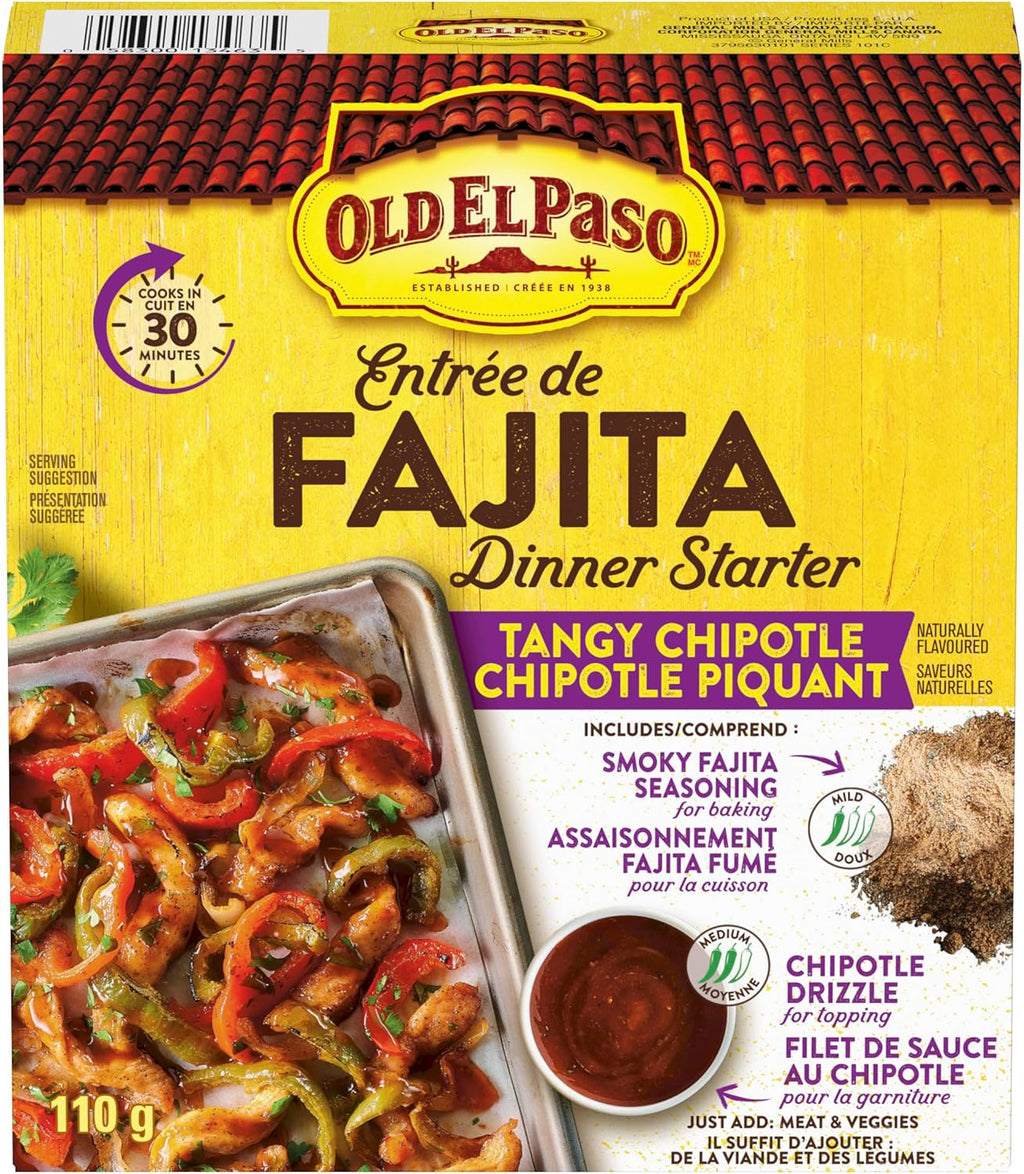 Old El Paso Fajita Dinner Starter, Tangy Chipotle, 110g/3.8 oz. Box {Imported from Canada}