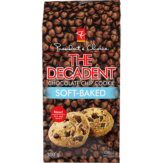 President's Choice Decadent Soft-Baked Chocolate Chip Cookie 300g/10.6oz., {Imported from Canada}