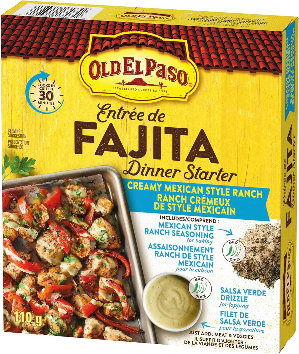 Old El Paso Fajita Dinner Starter, Creamy Mexican Style Ranch, 110g/3.8 oz. Box {Imported from Canada}