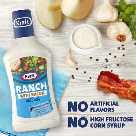 Kraft Bacon Ranch Salad Dressing, 475mL/16 fl. oz., Bottle, {Imported from Canada}
