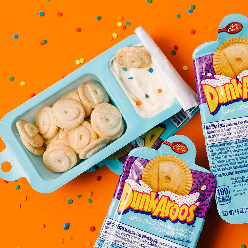 Betty Crocker DunkAroos, Vanilla Cookies with Rainbow Sprinkle Frosting, 42g/1.47 oz. {Imported from Canada}