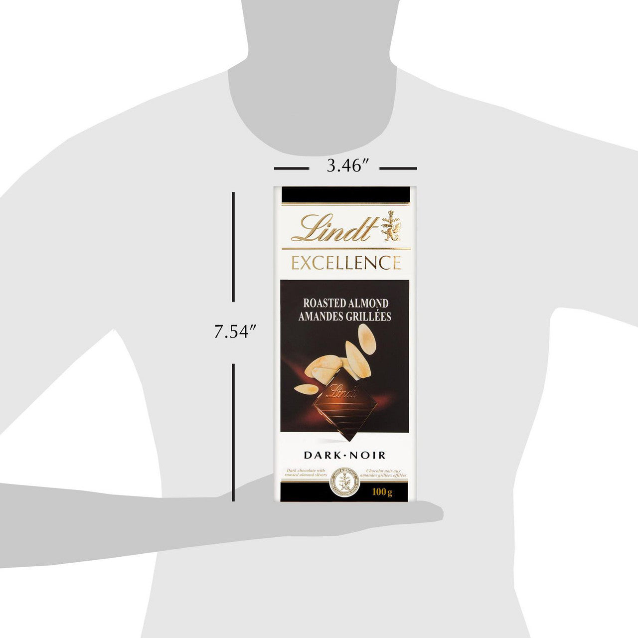 Lindt Excellence Roasted Almonds Dark Chocolate Bar, 100g/3.5 oz. {Imported from Canada}