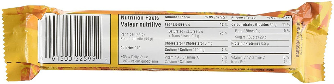 Cadbury Crunchie Chocolate Bar, 44g/1.6 oz., {Imported from Canada