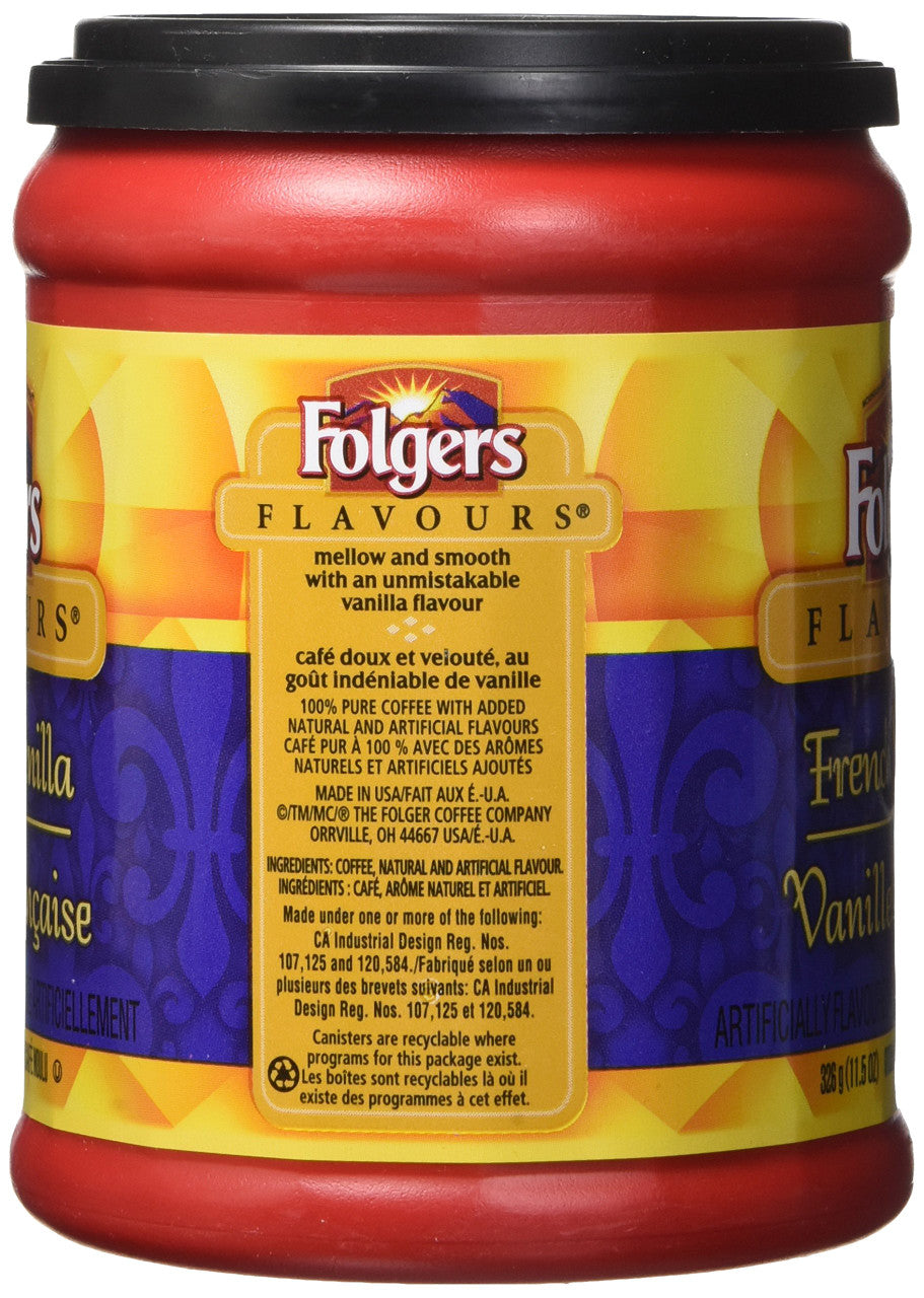 Folgers French Vanilla Coffee (326g / 11.5oz) (Imported from Canada)