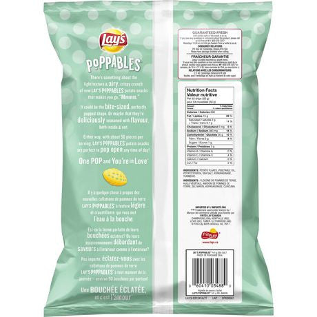 Lay's Poppables Sea Salt Potato Snack, 141g/5 oz., {Imported from Canada}